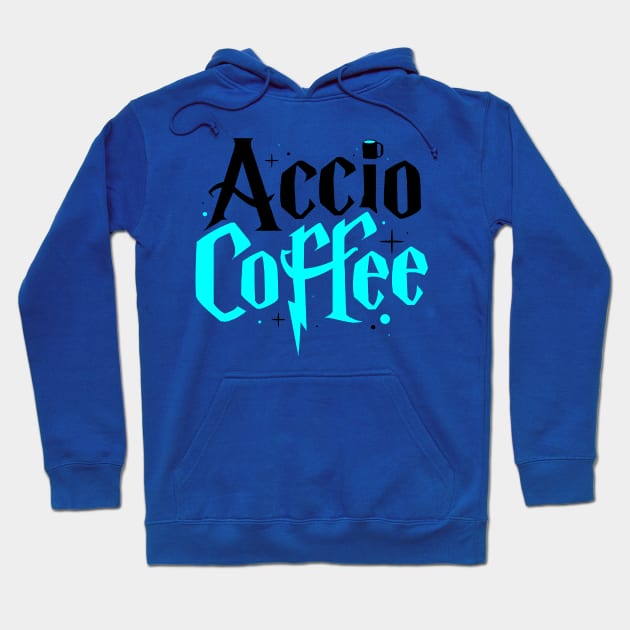 Accio Coffee - Blue Hoodie by Thinkerman